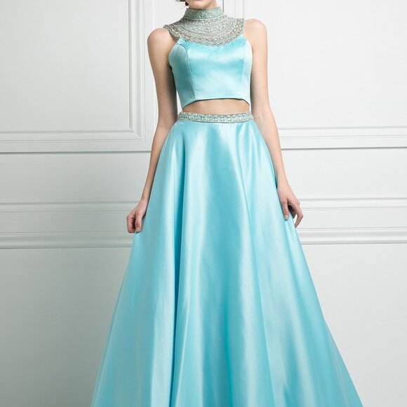 High Neck Sequin A-Line Shape Prom Dress CDCK67 High Neck Sequin A-Line Shape Prom Dress CDCK67